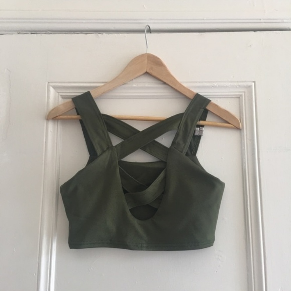Bandage Olive Crisscross Bikini BNWT - Picture 3 of 5